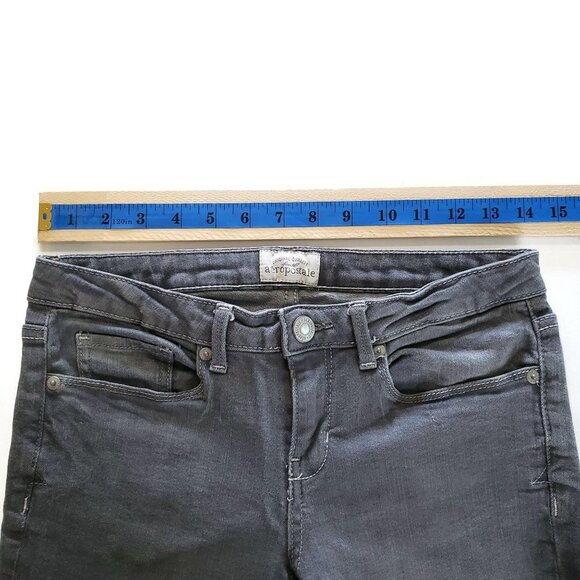 Aeropostale Womens Ashley Ultra Skinny Low Rise Jeans Size 5/6 Regular Gray - Picture 11 of 13